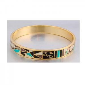 Women Bangles Jewelry Enamel Gold Custom Pattern Bangle Bracelets