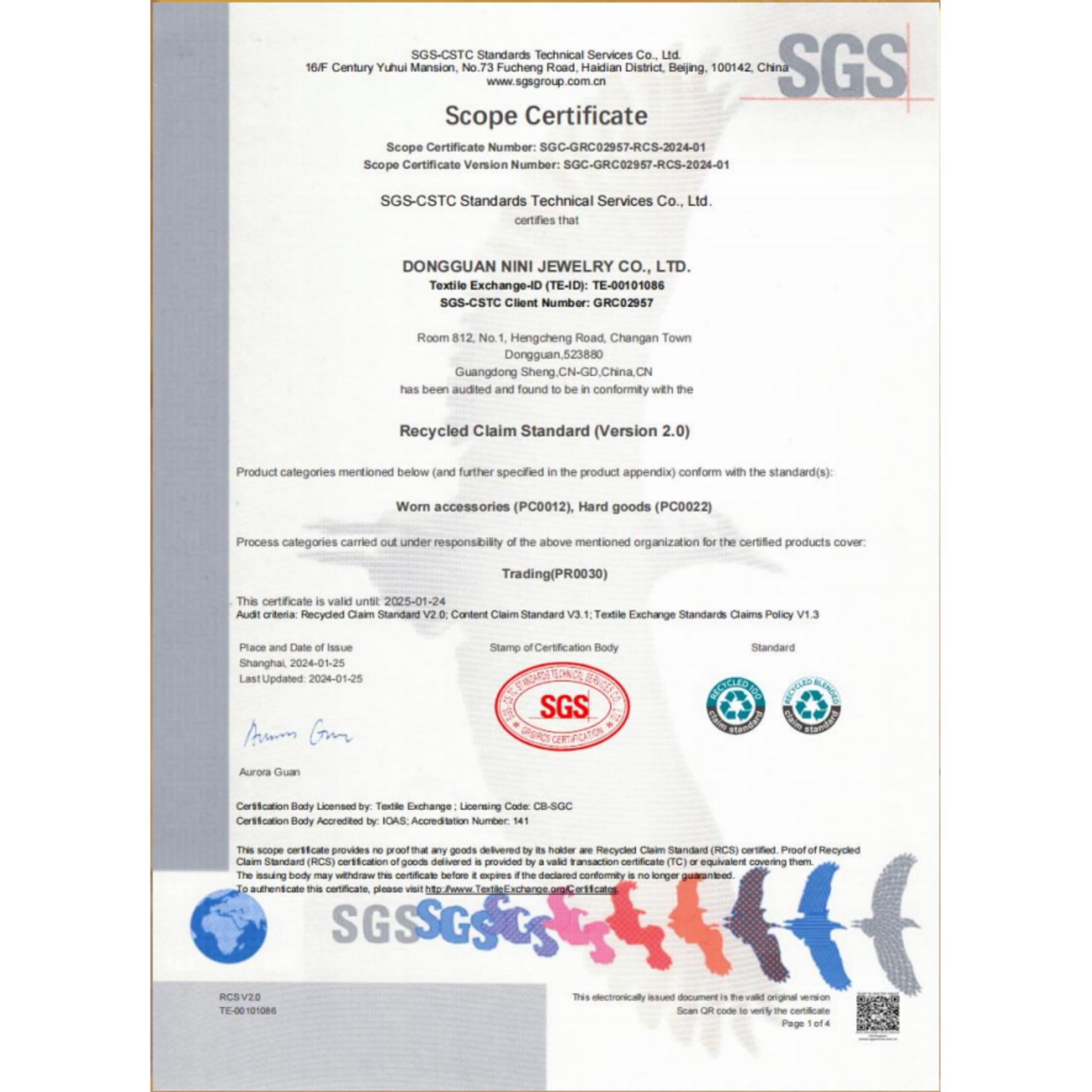 RCS certification